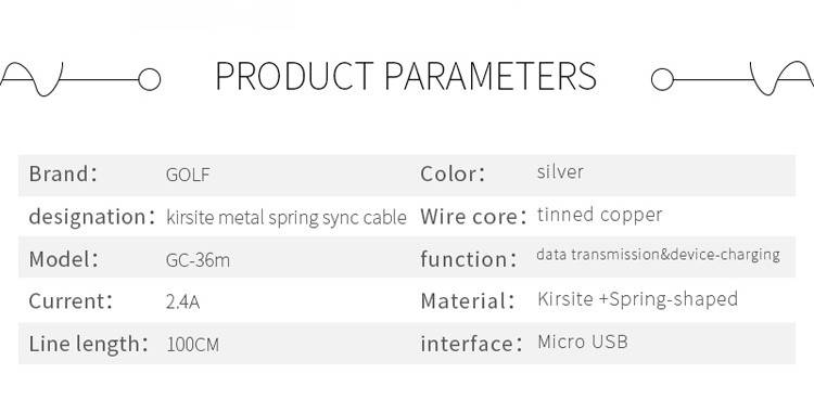 cablu kirsite micro usb golf 36m argintiu 1m 24a fast charging 5
