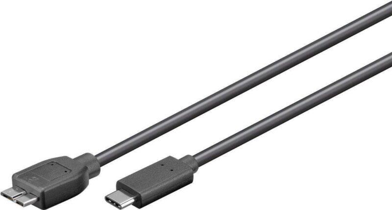cablu micro usb 30 usb type c 1m negru goobay 2