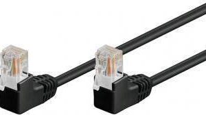 cablu patch utp cat5e rj45 2x 90 grade 2m negru goobay