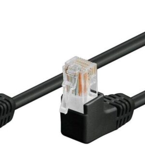 cablu patch utp cat5e rj45 2x90 3m cca negru goobay