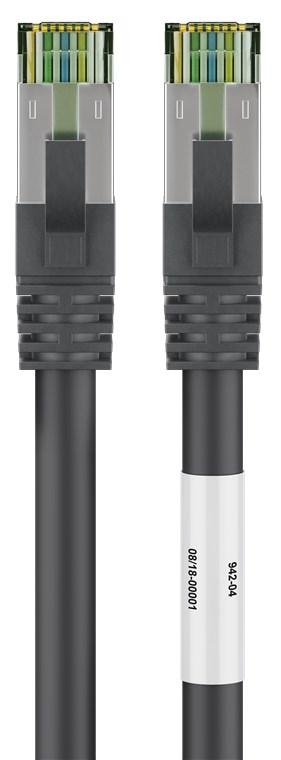 cablu patchcord cat81 sftp 2m pimf 2000mhz rj45 cupru negru goobay