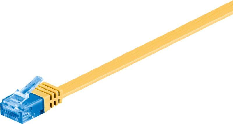 cablu plat cat6a utp 3m 500mhz rj45 cupru galben goobay 1