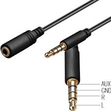 cablu prelungitor 05m jack 35 mm 4 pini mufa tata jack 35 mm 4 pini mama goobay 1