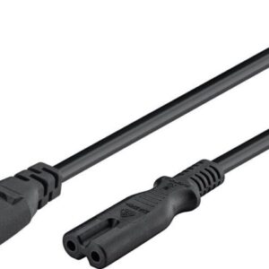 cablu prelungitor euro c7 tata c8 mama 2m 2x075mm 25a negru goobay