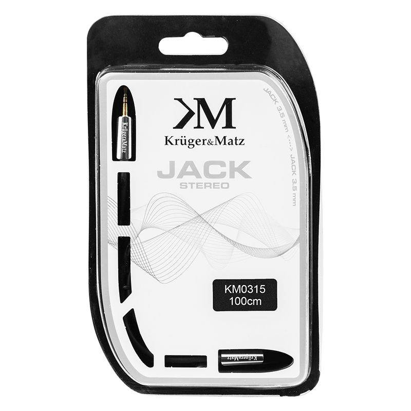 Cablu prelungitor Jack 3.5 mm la 3.5 mm 1m stereo Profesional Kruger&Matz 1 cablu prelungitor jack 35 mm la 35 mm 1m stereo profesional krugermatz 1