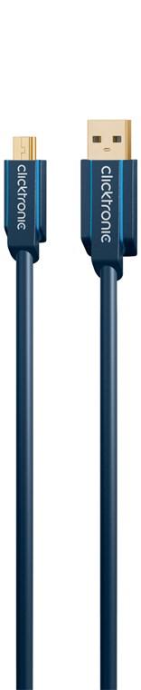 cablu profesional 1m mini usb 20 usb hi speed 480mbit s ofc cupru fara oxigen aurit clicktronic 2