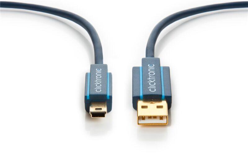 cablu profesional 1m mini usb 20 usb hi speed 480mbit s ofc cupru fara oxigen aurit clicktronic 4