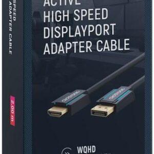 Cablu Profesional Displayport tata - HDMI tata 2m Clicktronic OFC 10.2Gbit/s 1920x1200p WQHD 75Hz