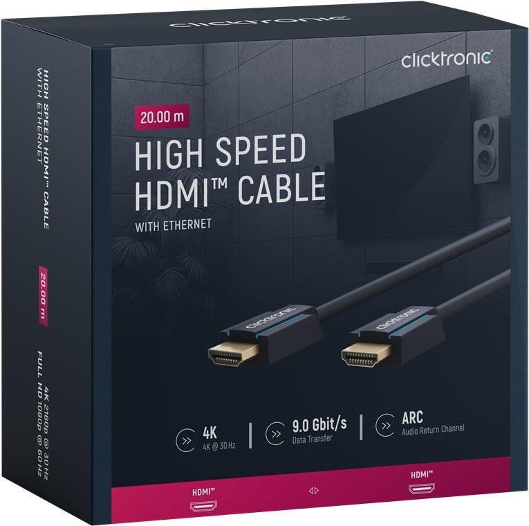 cablu profesional hdmi hdmi 20m ultra hd 4k 30hz cu ethernet ofc awg24 aurit clicktronic 70310