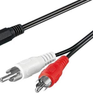 cablu rca mufa tata x2 jack 35 mm 3 pini mama 14m goobay