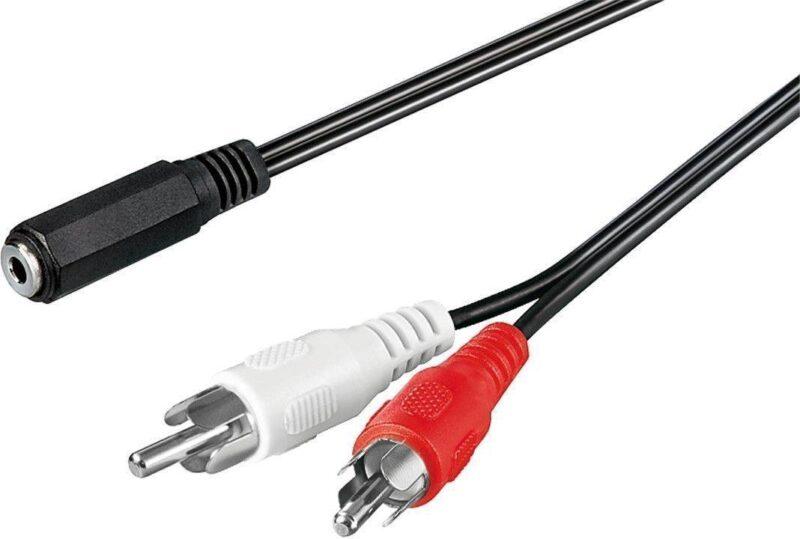 cablu rca mufa tata x2 jack 35 mm 3 pini mama 14m goobay