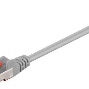 cablu retea cat6e pimf sftp 3m 2x rj45 cupru ecranat gri goobay