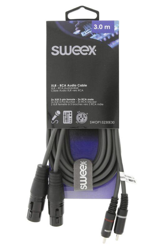 cablu stereo 2x xlr 3 pini mama 2x rca tata 3m negru sweex 2 scaled