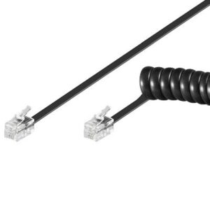 cablu telefonic receptor spiralat 4m rj10 4p4c goobay