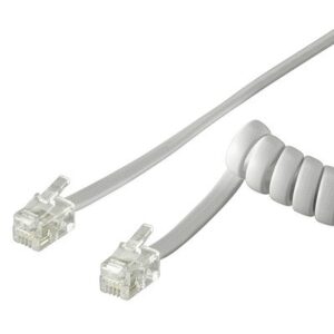 cablu telefonic receptor spiralat rj10 4m 4 pini 4 contacte goobay