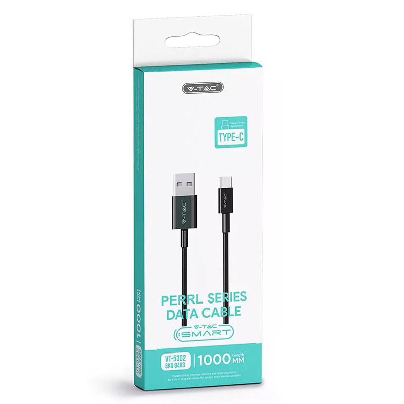 cablu type c 1m pearl editon negru v tac 2