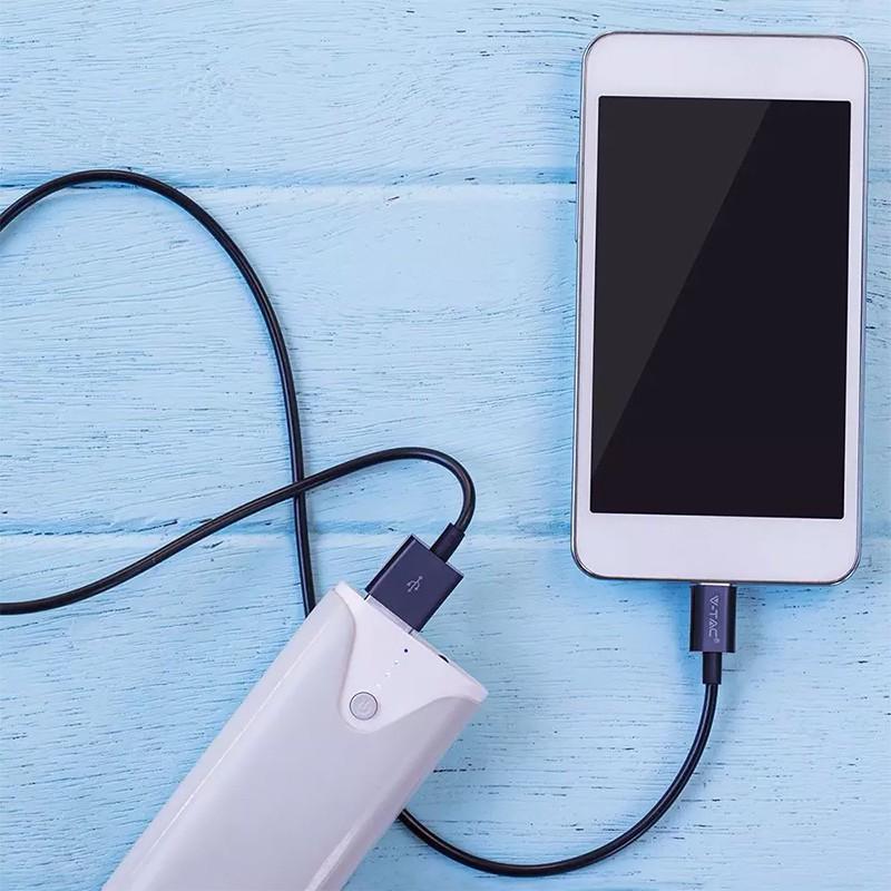 cablu type c 1m silver editon negru v tac 4