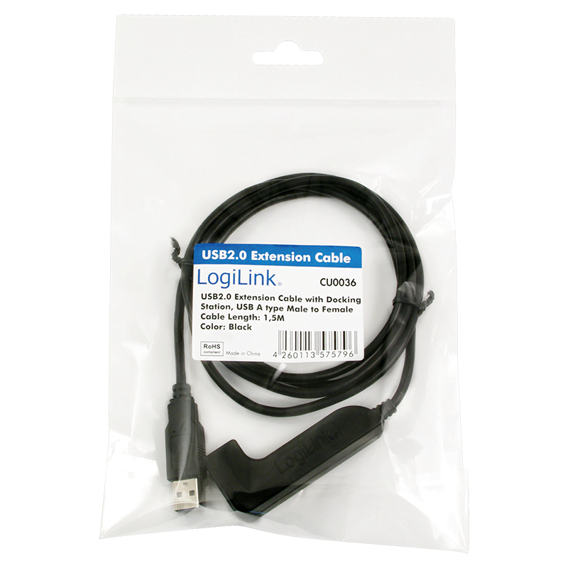 cablu usb 20 a soclu mama usb a mufa tata nichelat 15m negru logilink 3