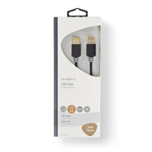 cablu usb 20 a tata a tata 2m hi speed 480mbps antracit nedis