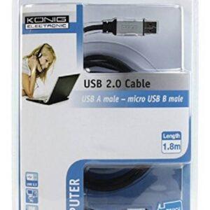 Cablu USB 2.0 A tata - Micro USB B tata 1.8m Konig