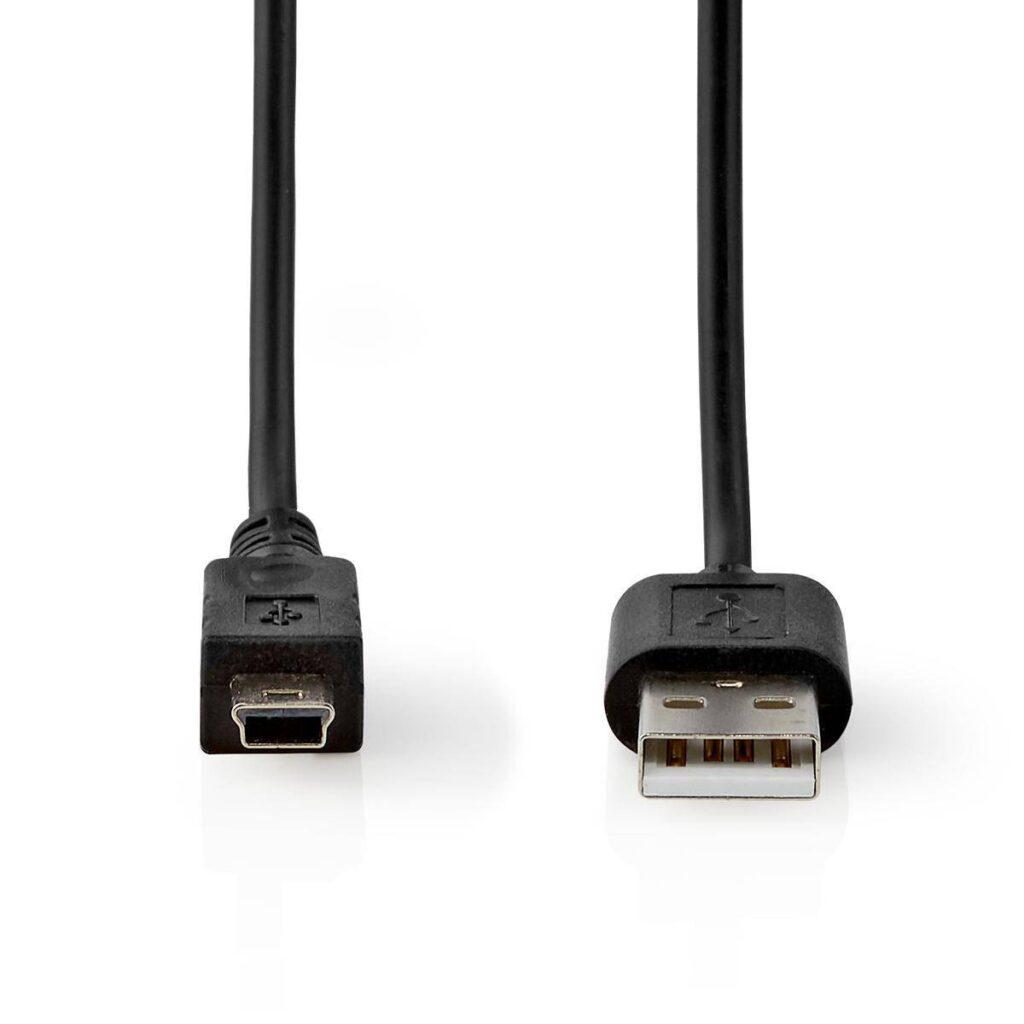 cablu usb 20 a tata mini 5 pini mini usb tata 2m negru nedis 1