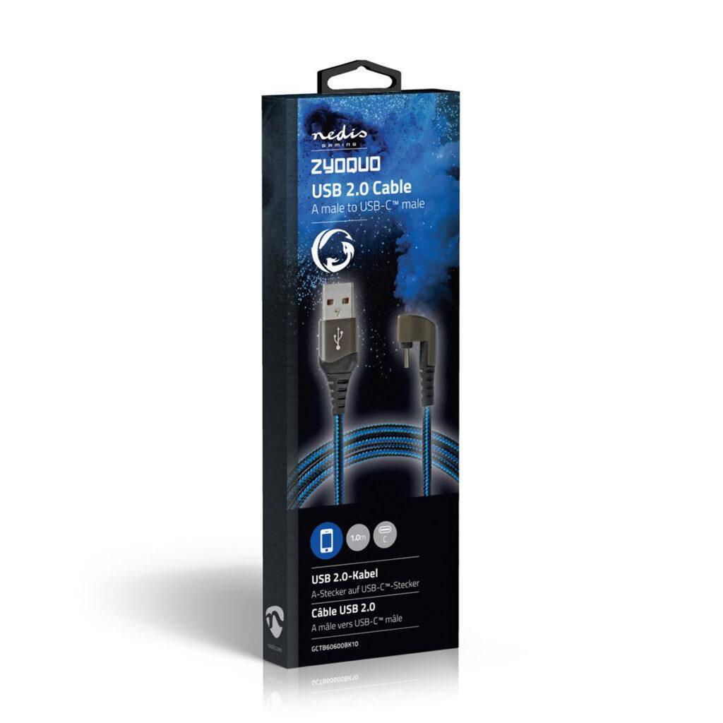 cablu usb 20 a tata usb type c tata conector gaming 180 1m nedis 10