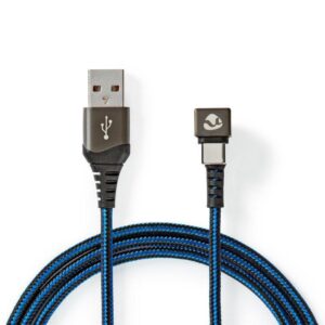 cablu usb 20 a tata usb type c tata conector gaming 180 1m nedis