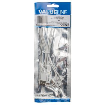 cablu usb 20 micro usb lightning 30p 1m alb valueline 2