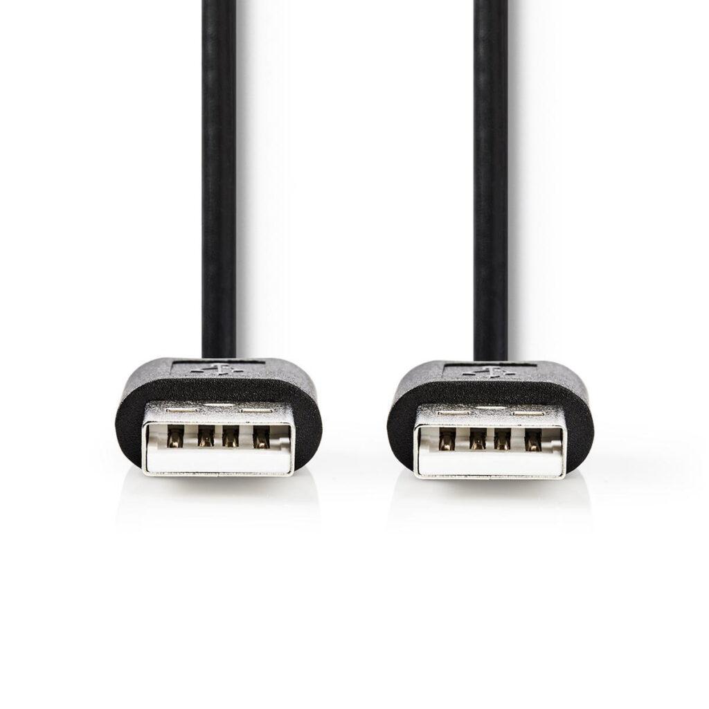 cablu usb 20 nedis usb a tata usb a tata 2m negru 1