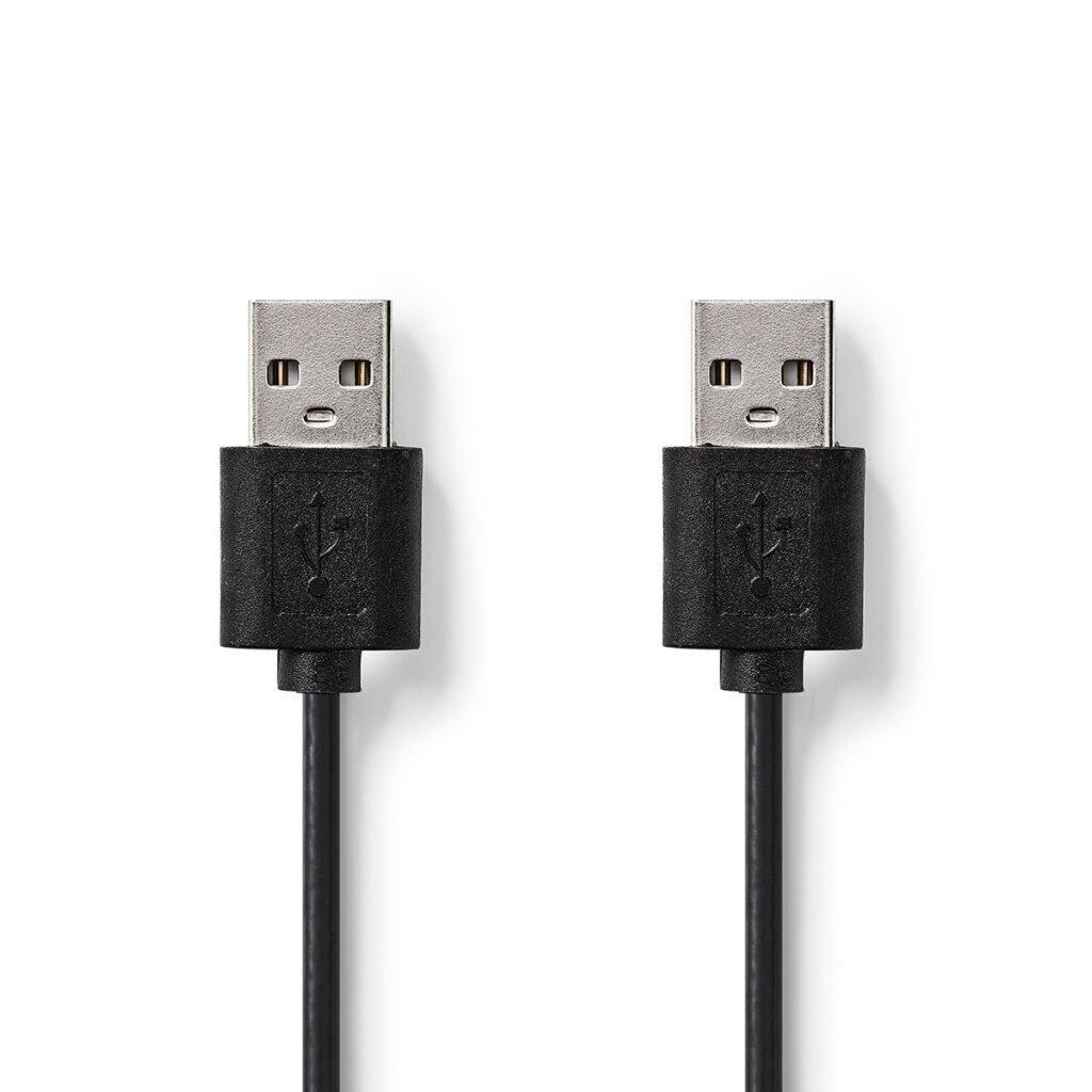 cablu usb 20 nedis usb a tata usb a tata 2m negru