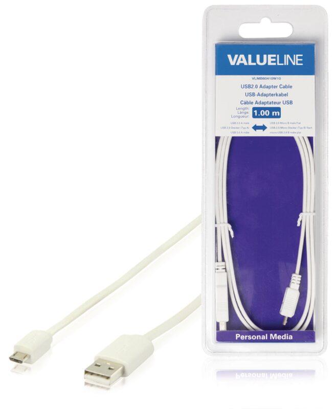 cablu usb 20 usb a tata micro usb b tata plat 1m alb valueline 2 scaled