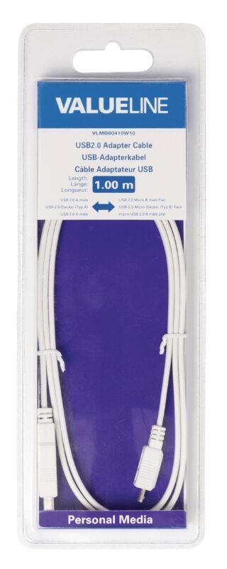 cablu usb 20 usb a tata micro usb b tata plat 1m alb valueline 3 scaled