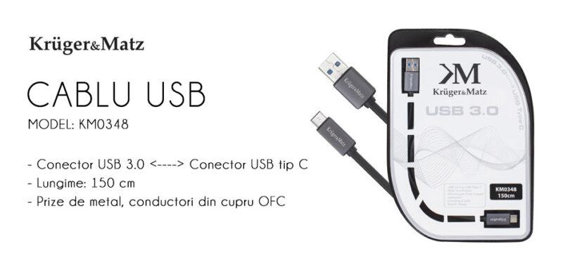 cablu usb 30 cu usb type c 1m profesional krugermatz 2