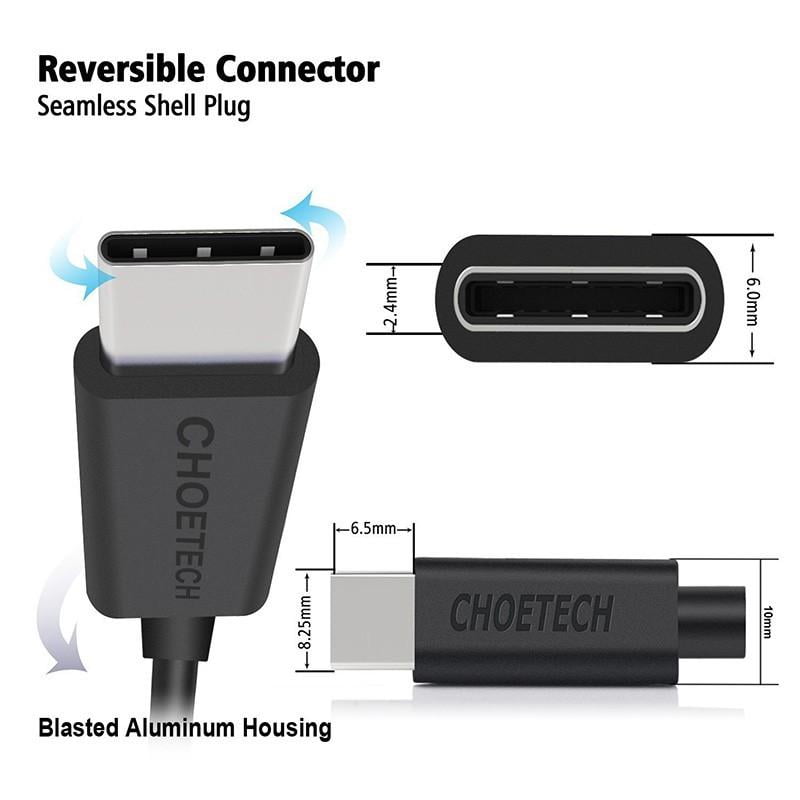 cablu usb a usb type c 3m 24a negru choetech ac0004 2