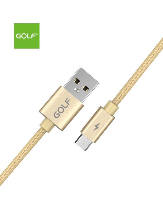 cablu usb la micro usb 1m golf data sync quick charge 5a auriu gc 76m 2