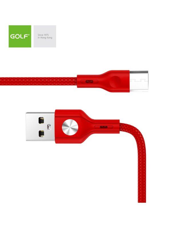 cablu usb la micro usb golf cd leather 3a 1m rosu gc 60m 1