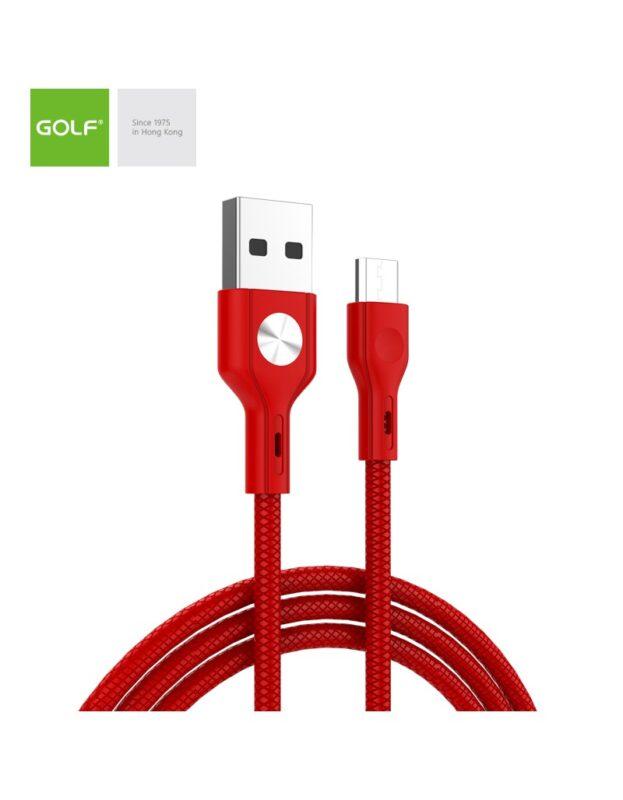 cablu usb la micro usb golf cd leather 3a 1m rosu gc 60m