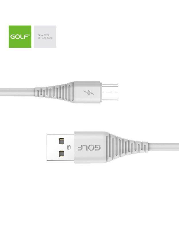 cablu usb la micro usb golf flying fish fast cable 3a alb 1m gc 64m 1