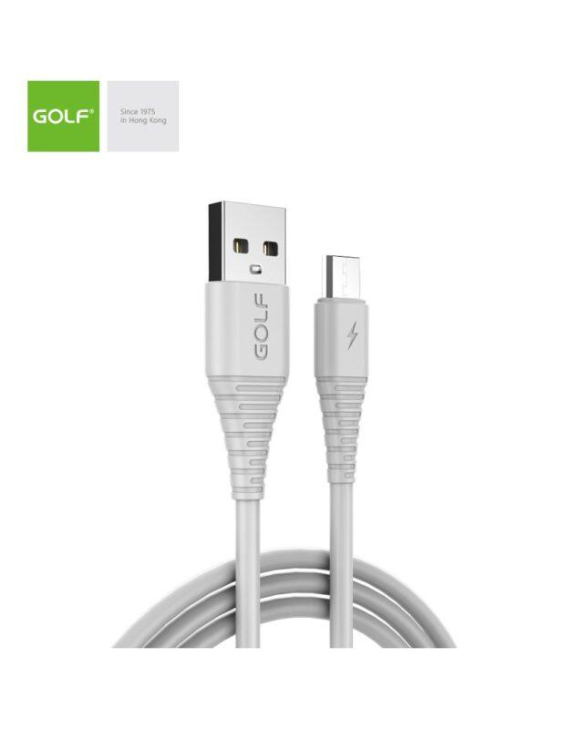 cablu usb la micro usb golf flying fish fast cable 3a alb 1m gc 64m