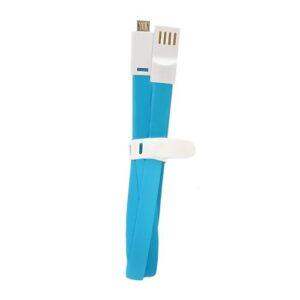 cablu usb micro usb 1m aurit cablu plat albastru qoltec 1