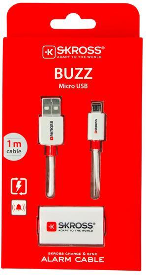 cablu usb skross buzz line a tata micro usb a tata 1m alb 1