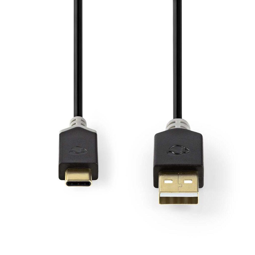 cablu usb type c 20 tata usb a tata 1m aurit antracit nedis 2