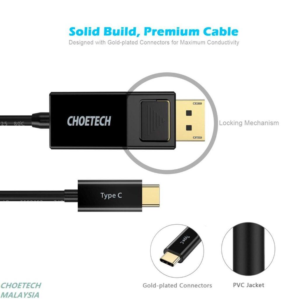 cablu usb type c displayport choetech xcp 1801 18m negru 3