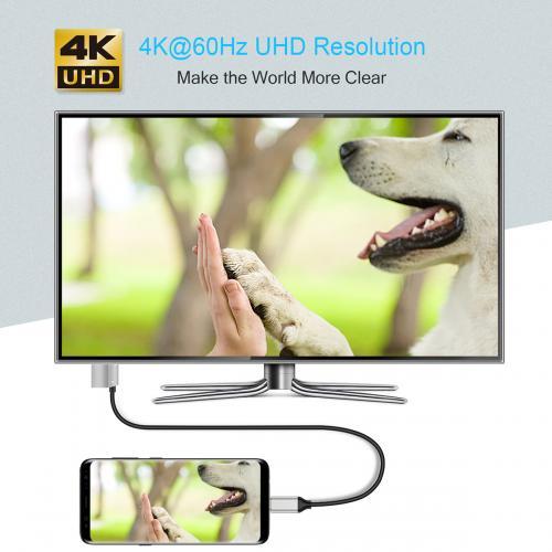 cablu usb type c hdmi choetech xch m180 pd 60w 18m negru 4