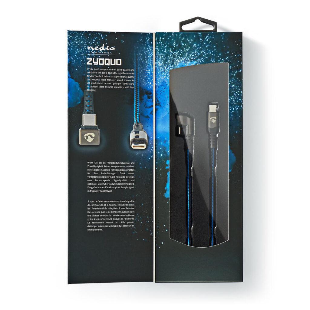 cablu usb type c tata usb type c tata conector gaming 180 2m nedis 3
