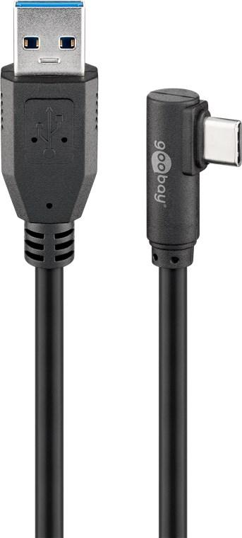cablu usb type c unghi 90 grade la usb a 30 2m goobay