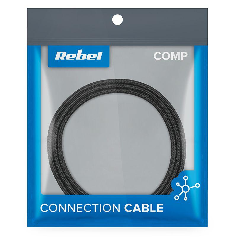 cablu usb usb type c rebel 100cm negru 1m 2