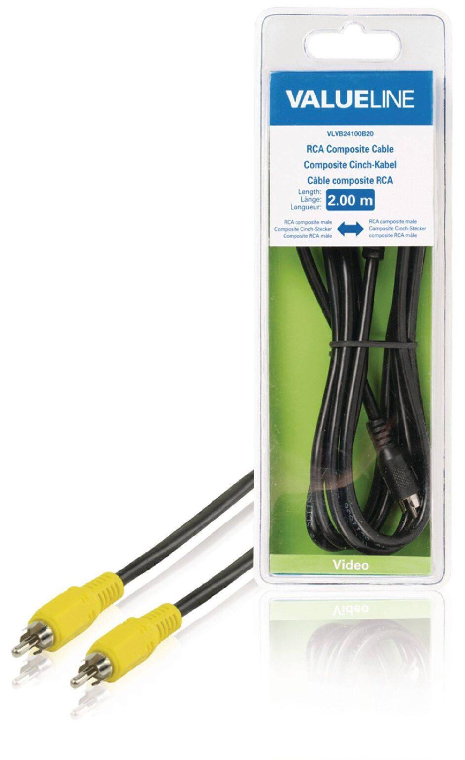 cablu video compozit rca tata la compozit rca tata 2m valueline 3