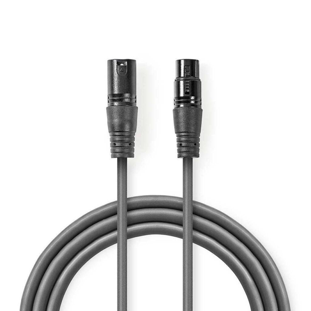 cablu xlr stereo nedis xlr 3 pini tata xlr 3 pini mama 5m gri 2
