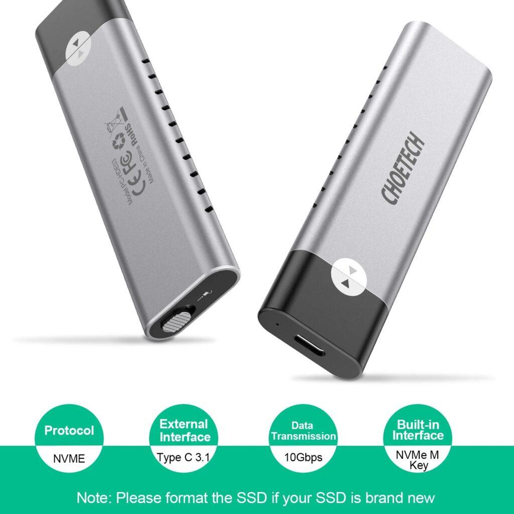 carcasa ssd m2 nvme pcie usb type c choetech pc hde03 1